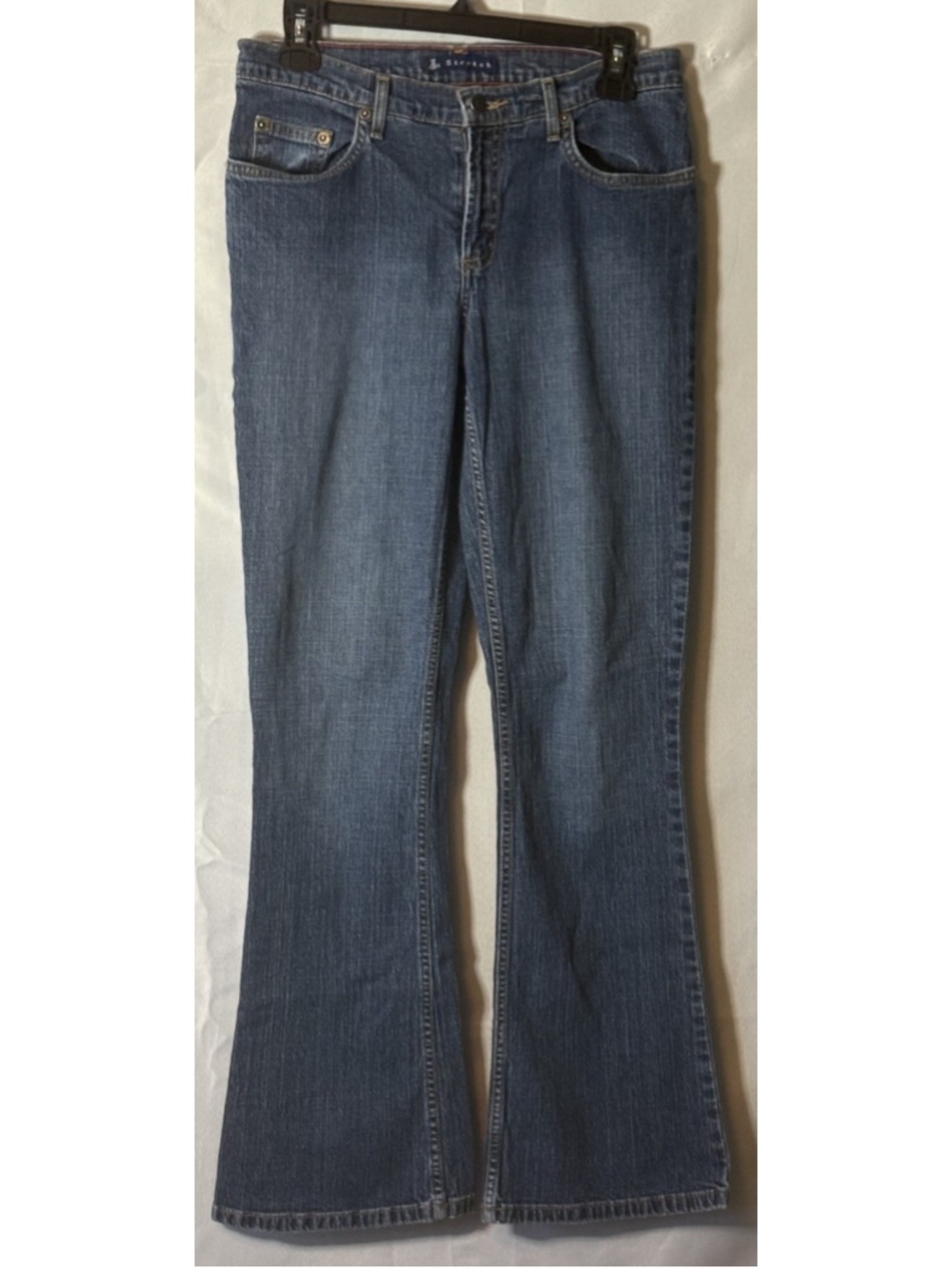Vintage Y2K SO GSJC Womens Size 7 Stretch Flare Jeans Medium Wash Low Rise 30x30